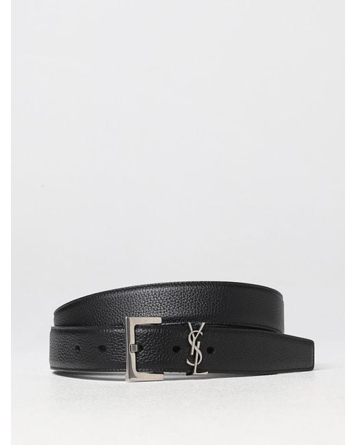 Saint Laurent Black Cassandre Belt for men