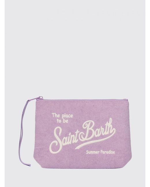 Mc2 Saint Barth Purple Aline Chenille And Cotton Terry Pochette