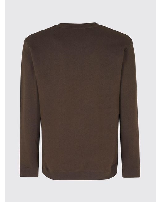 Dondup Brown Cotton Crewneck Jumper With Contrast Logo for men