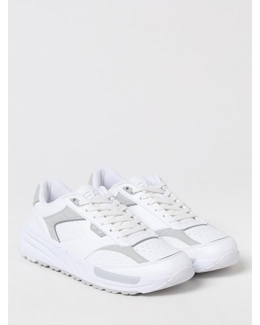 EA7 Perforierte Sneakers in White für Herren