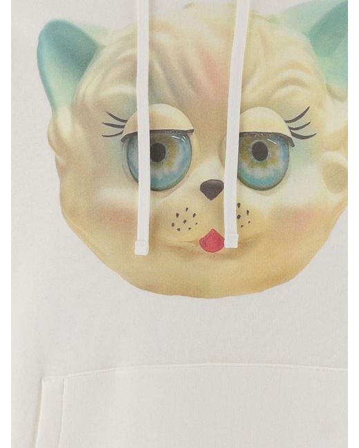 Valentino White Le Chat De La Maison Cotton Sweatshirt for men