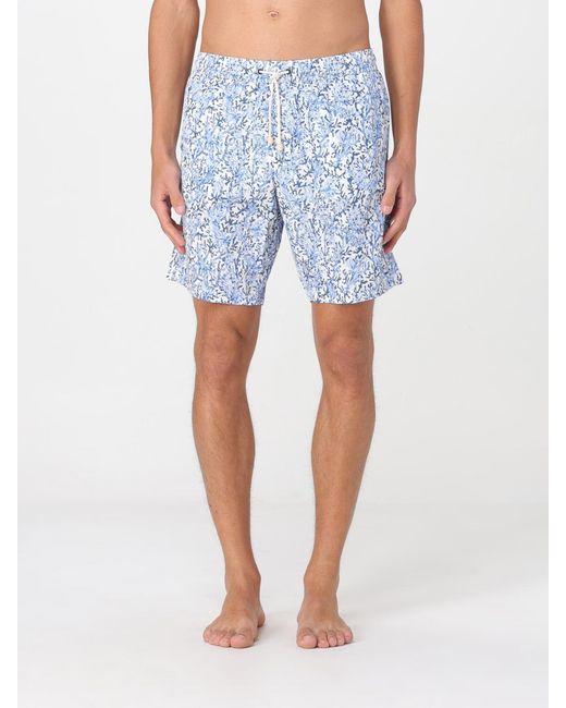 Kampos Blue Patterned Nylon Swim Shorts for men