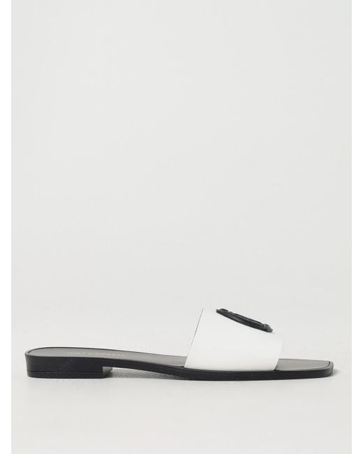 Just Cavalli White Stylish Slip-On Sandals With Iconic Detailing Comfortable And Fashionable Footwear