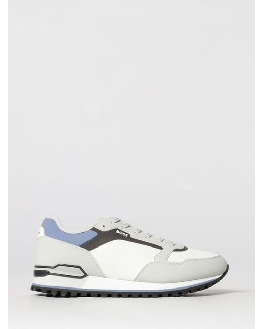 Boss White Parkour Mesh And Rubber Sneakers for men