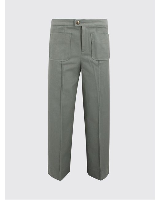 Soeur Gray Cotton Straight Trousers