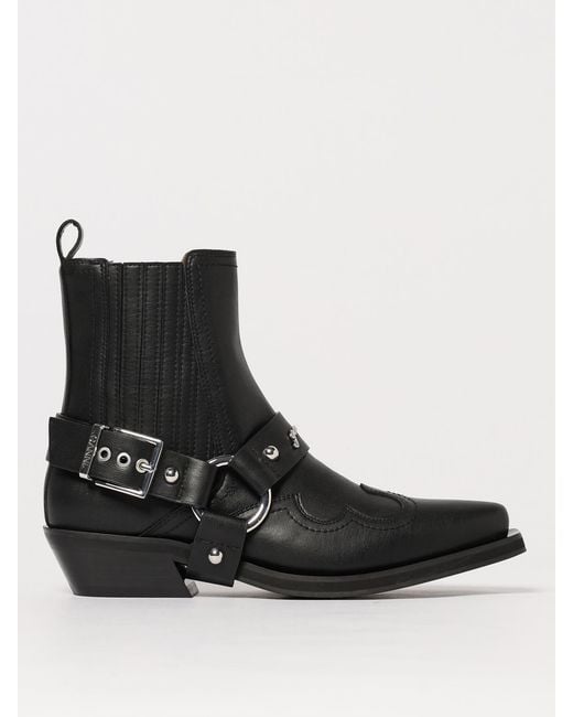 Ganni Black Flat Ankle Boots