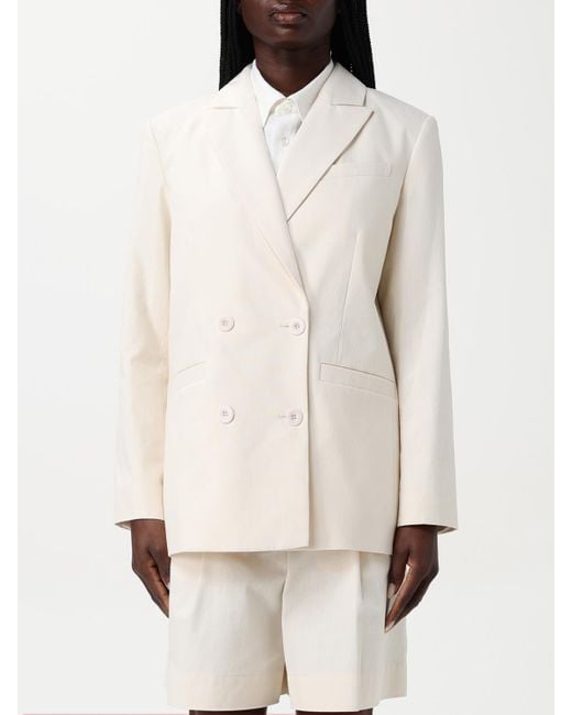 A.P.C. Natural Linencotton Doublebreasted Blazer
