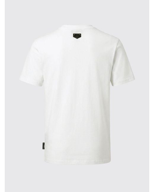 Philipp Plein White Money Mouse Cotton T-Shirt With Rhinestone Application for men