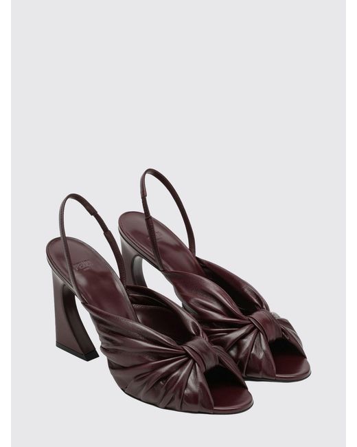 Fendi Brown Arco Draped Nappa Sandals