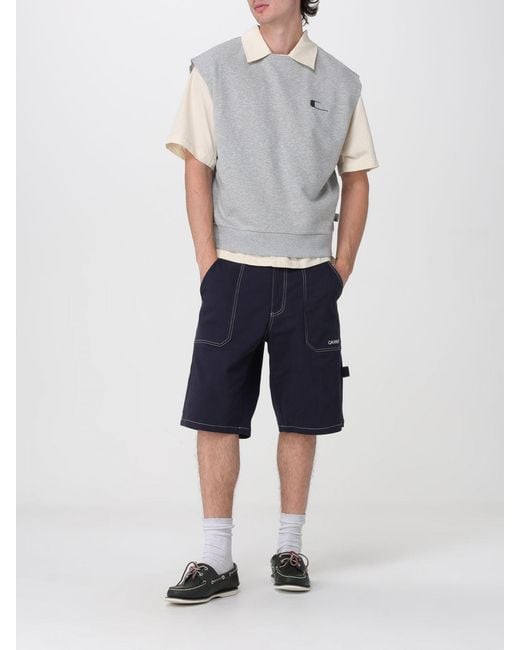 Carrera Blue Knee-Length Cotton Shorts With Belt Loops for men