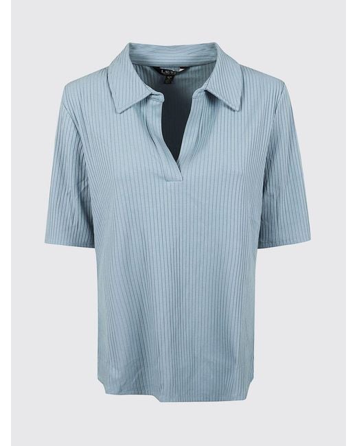 Ralph Lauren Blue Ribbed Slim Fit Jersey Polo Shirt