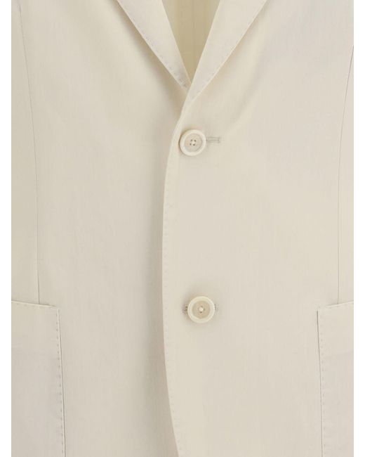Lardini Natural Single-Breasted Cotton And Silk Blazer for men