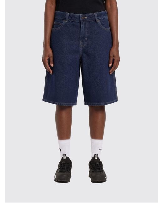 Dickies Blue High-Waisted Knee-Length Denim Shorts