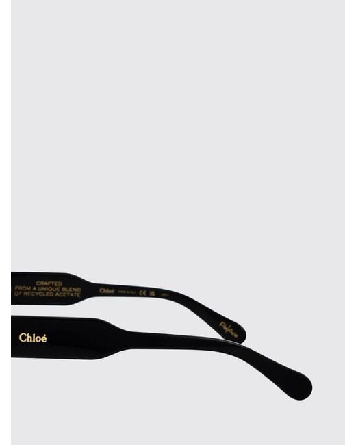 Chloé Black Chlo&Eacute Acetate Cat-Eye Sunglasses With Flared Frame And Amber Lenses