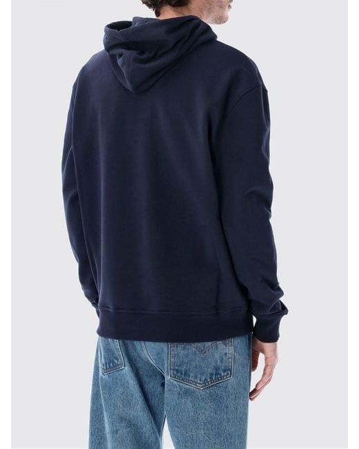 AMI Blue Cotton Hoodie for men