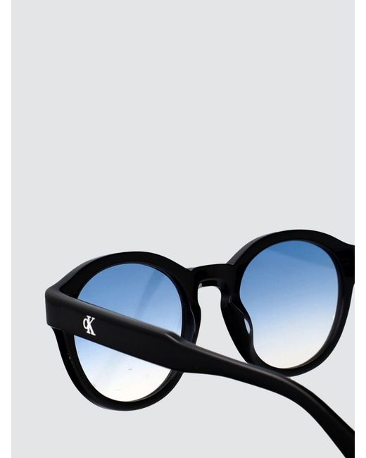 Calvin Klein White Round Acetate Sunglasses With Monogram for men