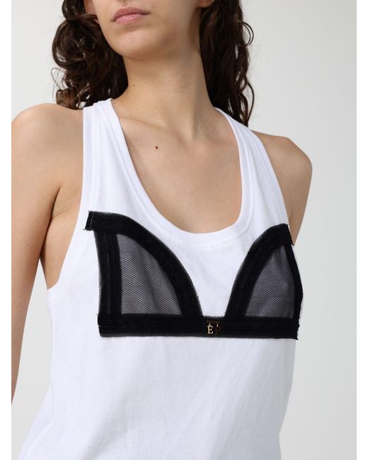 Elisabetta Franchi White Cotton Tank Top