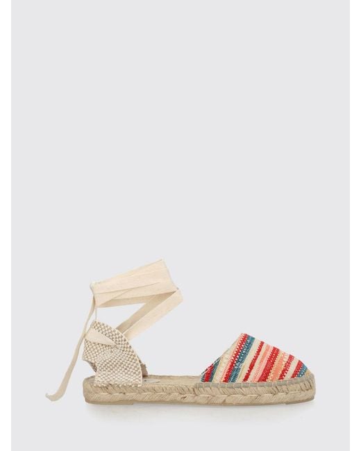 Manebí Pink Valenciana Striped Cotton Espadrilles With Ankle Ties