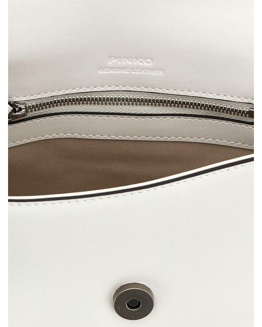 Pinko White Soft Leather Shoulder Bag Mini Love Bag