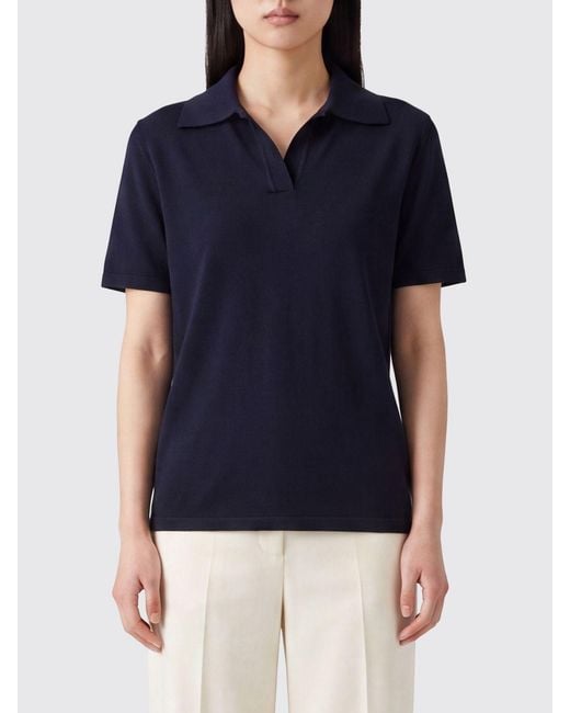Roberto Collina Blue Basic Viscose Blend Polo Shirt