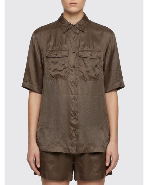 Aspesi Brown Casual Viscose Shirt