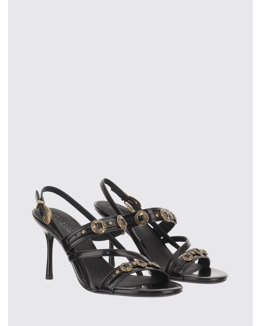Pinko White Vanda Leather Sandals