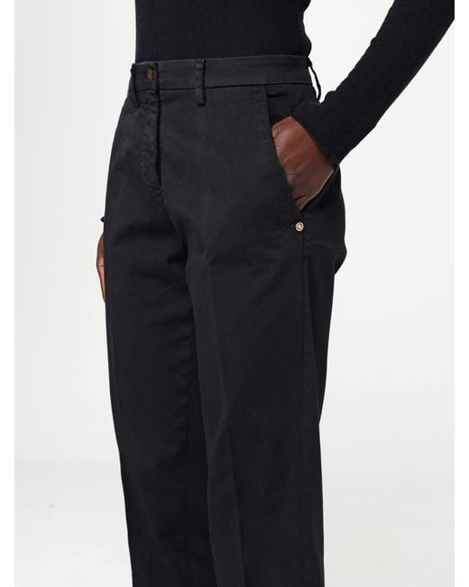 Mason's Black Stretch Cotton Cropped Fit Trousers