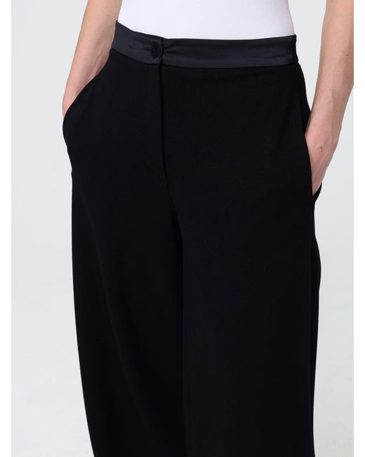 Emporio Armani Black Viscose Blend Chino Trousers
