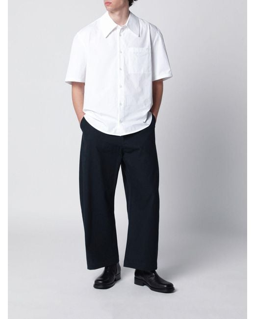 Studio Nicholson Blue Wide Cotton Trousers for men
