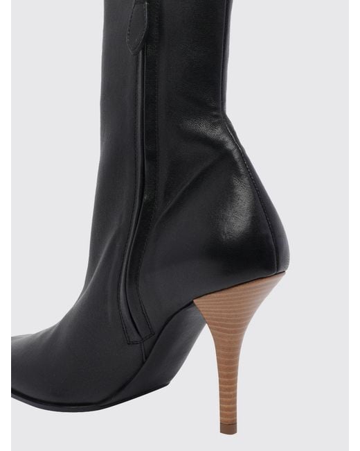 Alaïa Black Smooth Leather Ankle Boots With A Square Toe And High Stiletto Heel