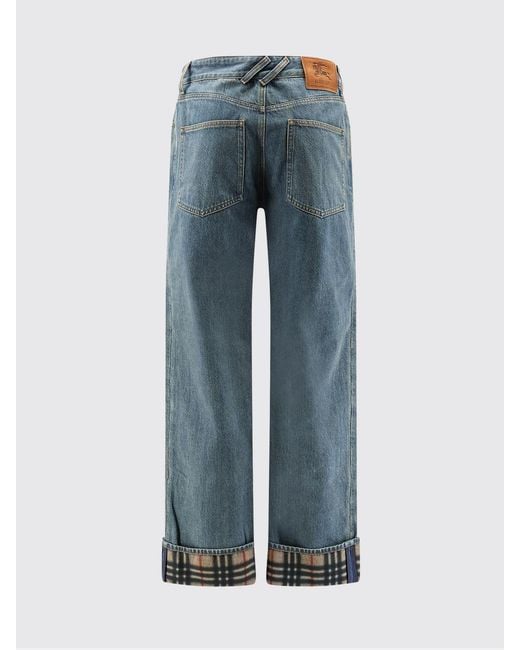 Burberry Blue Cotton Denim Wide Leg Jeans for men