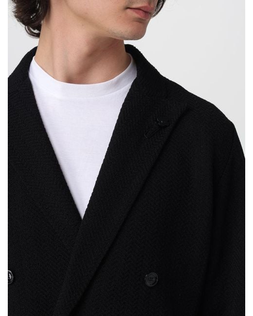 Lardini Black Double-Breasted Blazer for men