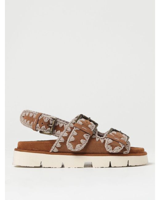 Mou Brown Flat Sandals