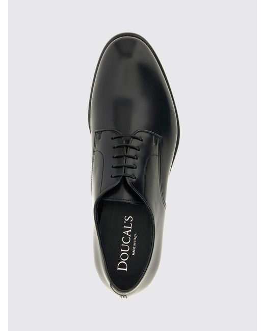 Doucal's White Brushed Leather Derby Shoes for men