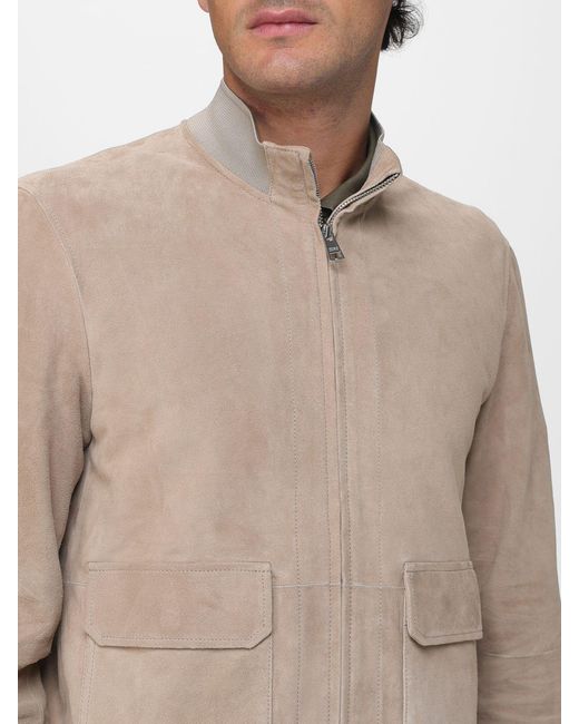 DUNO Natural Octane Suede Bomber Jacket for men