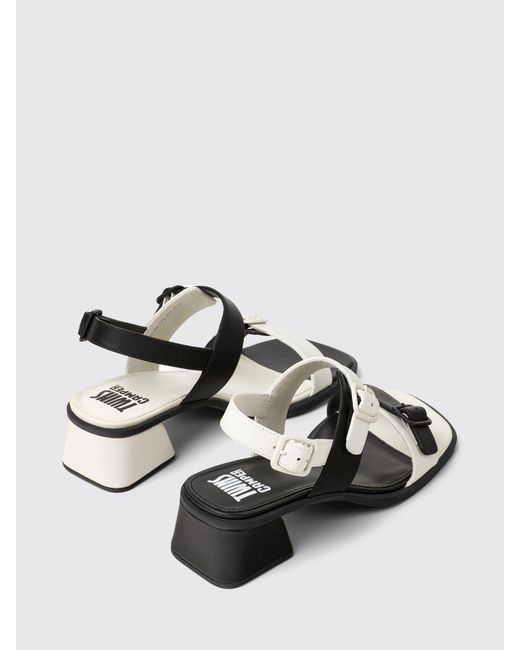 Camper White Twins Leather Sandals