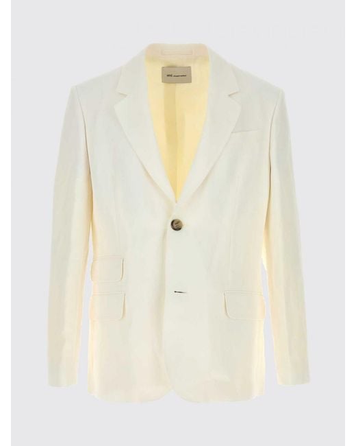 AMI Natural Single-Breasted Blazer for men
