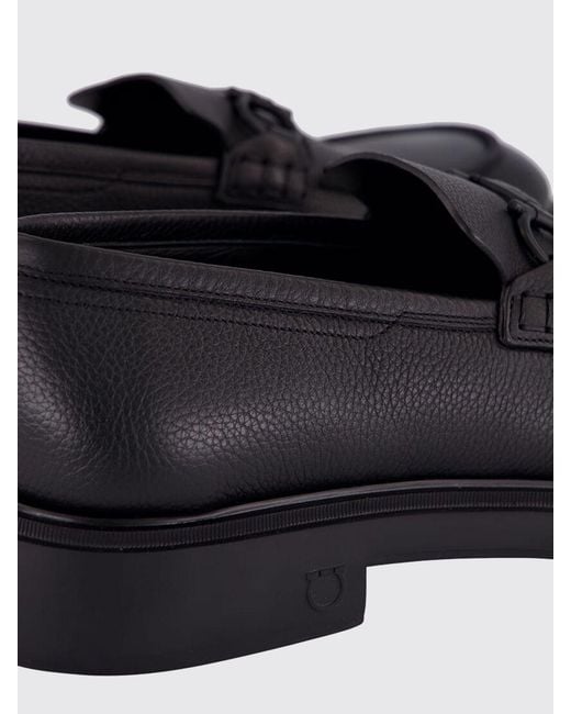 Ferragamo White Grained Leather Loafers for men
