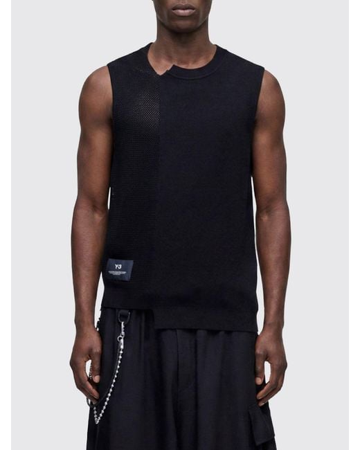Y-3 Blue Knitted Vest for men