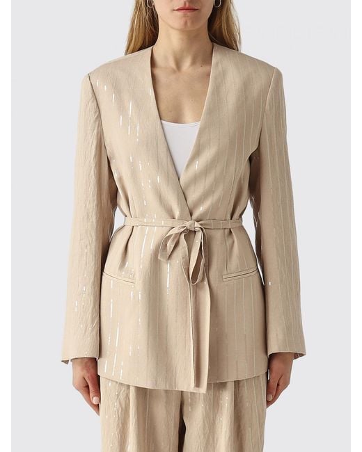MEIMEIJ Natural Viscose Robe Blazer With Sequins