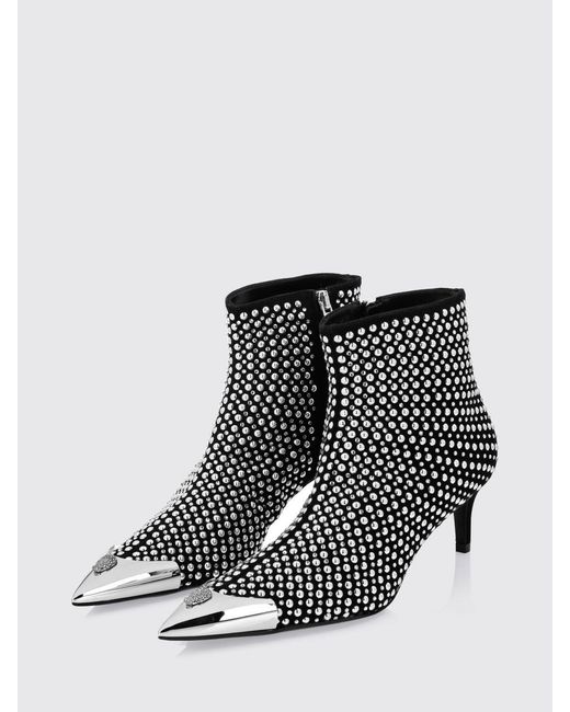 Philipp Plein White Flat Ankle Boots