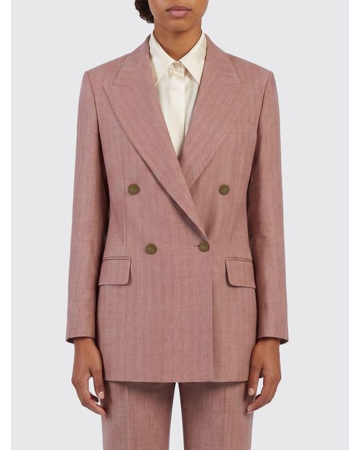 Jacob Cohen Pink Pinstriped Double-Breasted Blazer