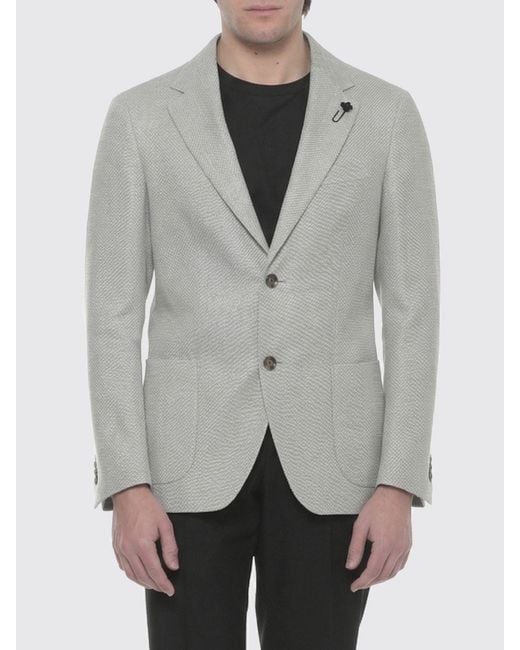 Lardini Gray Single-Breasted Blazer for men