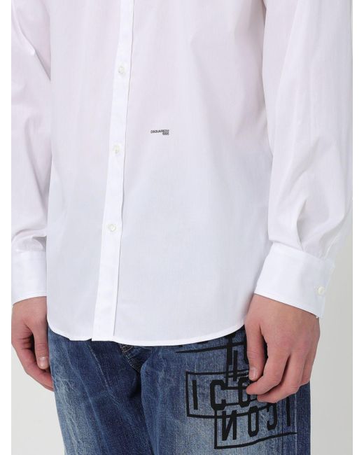 Camicia di cotone di DSquared² in White da Uomo