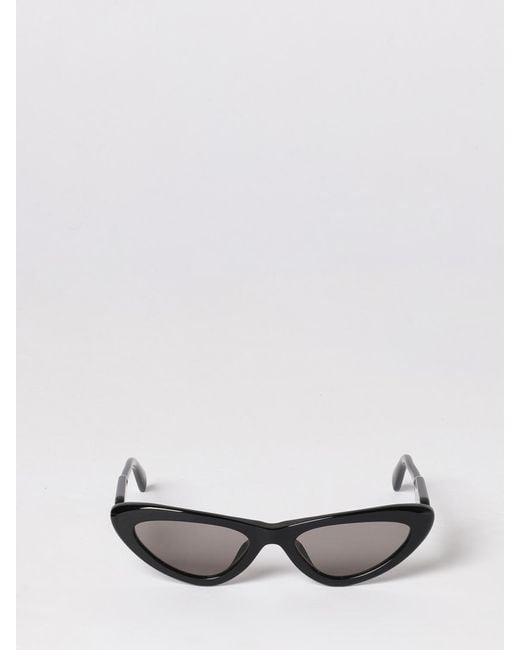 Miu Miu White Triangular Frame Acetate Sunglasses With Contrast Logo