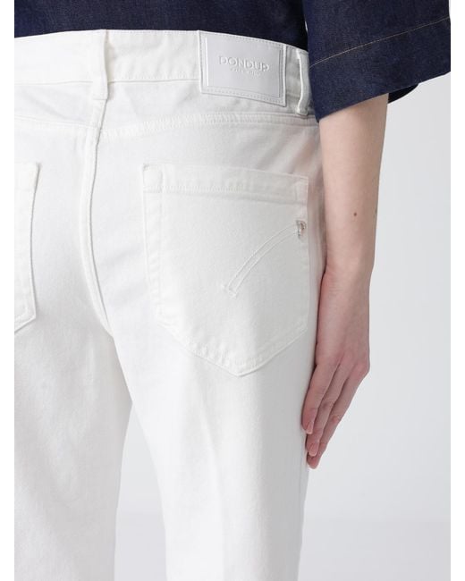 Vaqueros De Denim Cropped Fit Koons Dondup de color White