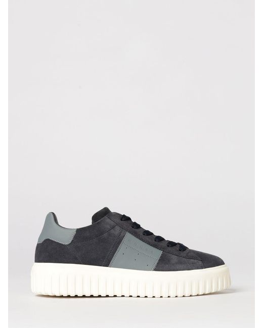 Hogan Blue H-Stripes Suede Sneakers for men
