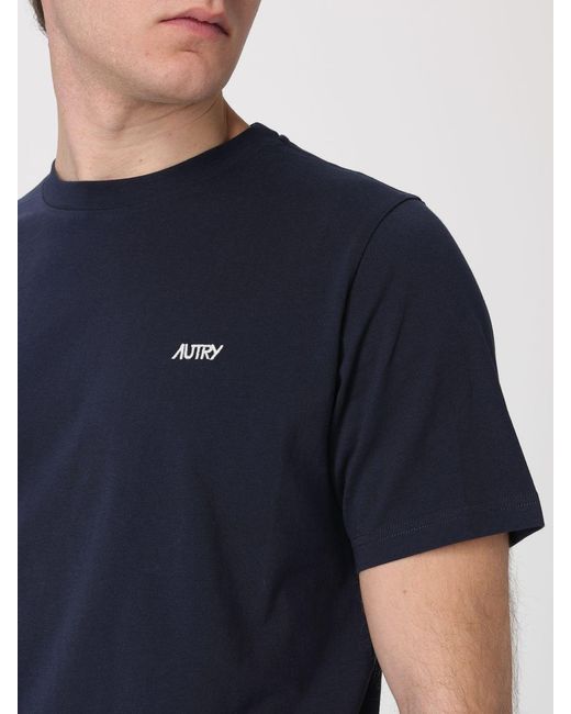 Autry Blue Basic Cotton T-Shirt for men