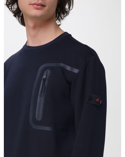Peuterey Blue Cotton Blend Crew-Neck Sweatshirt for men