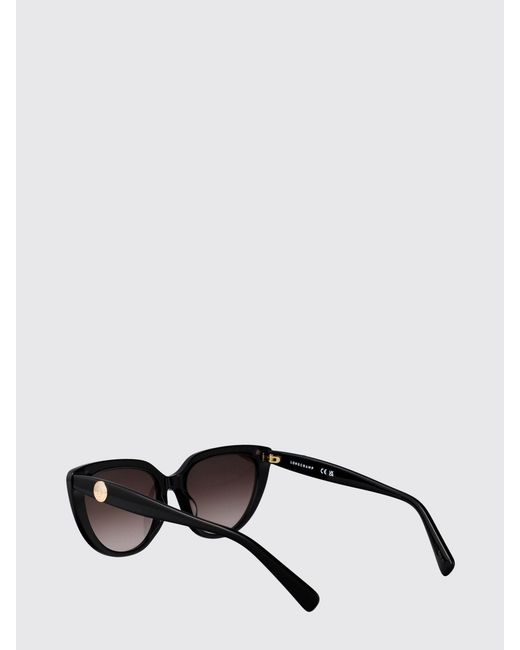 Longchamp Black Acetate Cat-Eye Sunglasses With Gradient Lenses